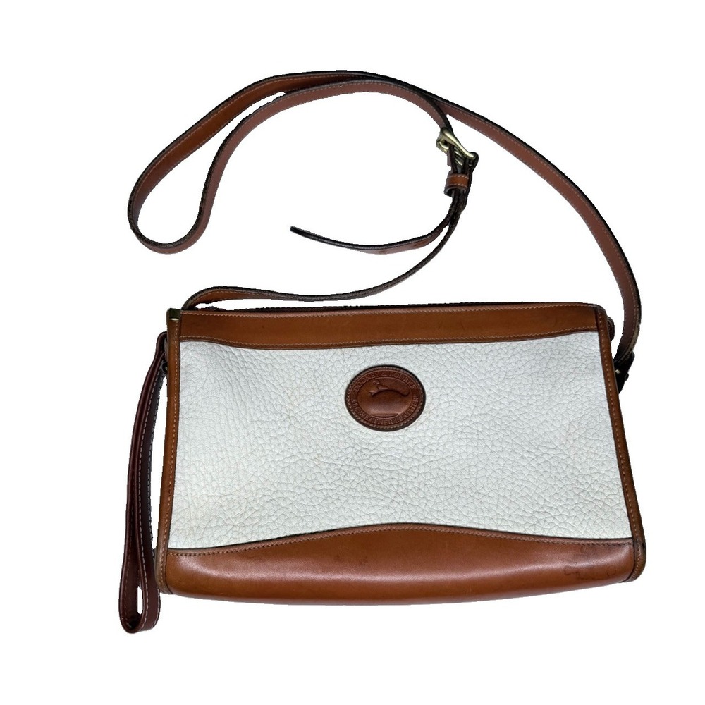 Vintage Dooney Bourke Vintage All Weather‎ Leather Shoulder Bag Two Tone 10x6.5